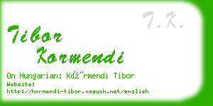 tibor kormendi business card